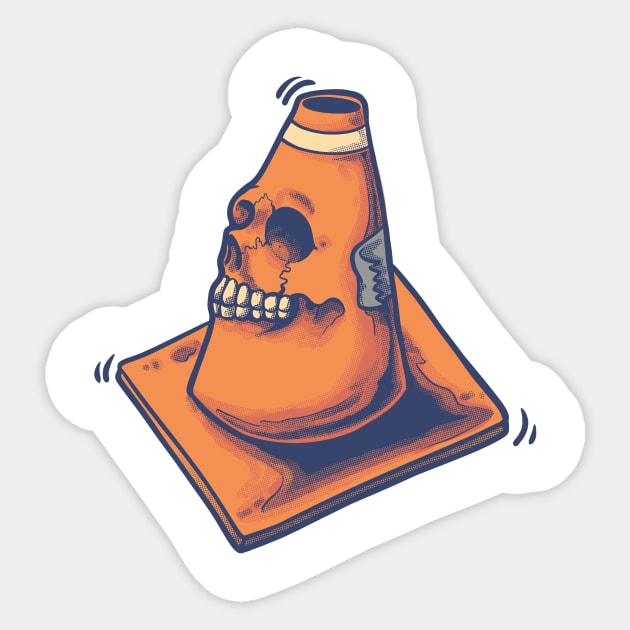 Traffic cone Sticker by phsycartwork